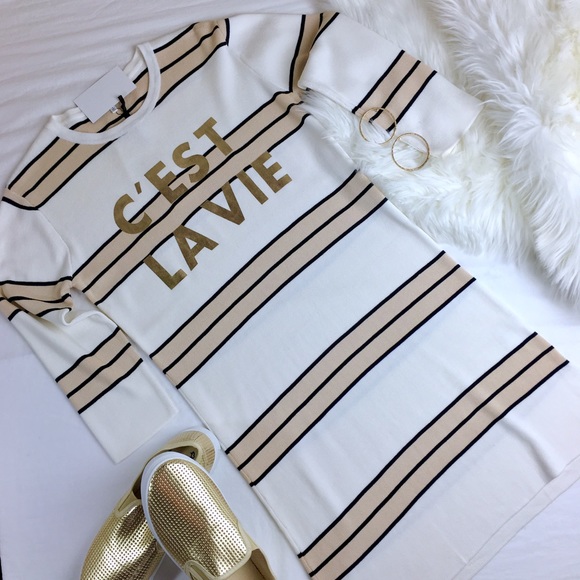 C'est La Vie Pink Stripe Dress - Picture 4 of 4